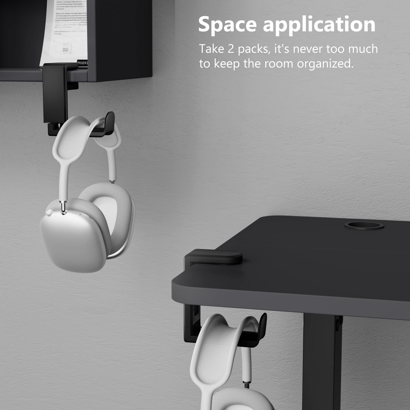 PC rotating headphone hook bracket - Designmycraft