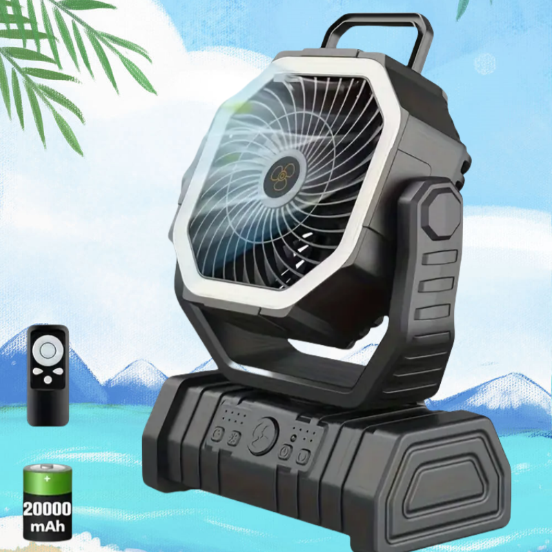 Camping Fan With Led Light - Designmycraft