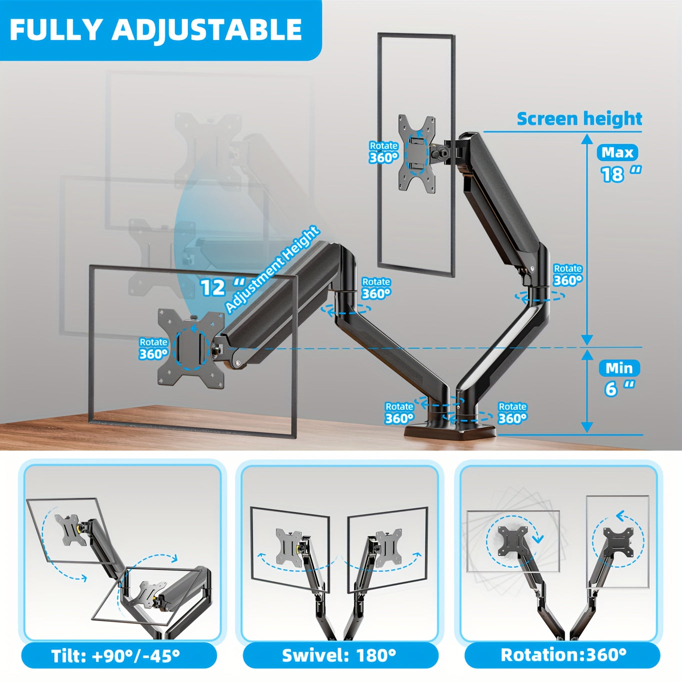 Dual Monitor Arm - Designmycraft