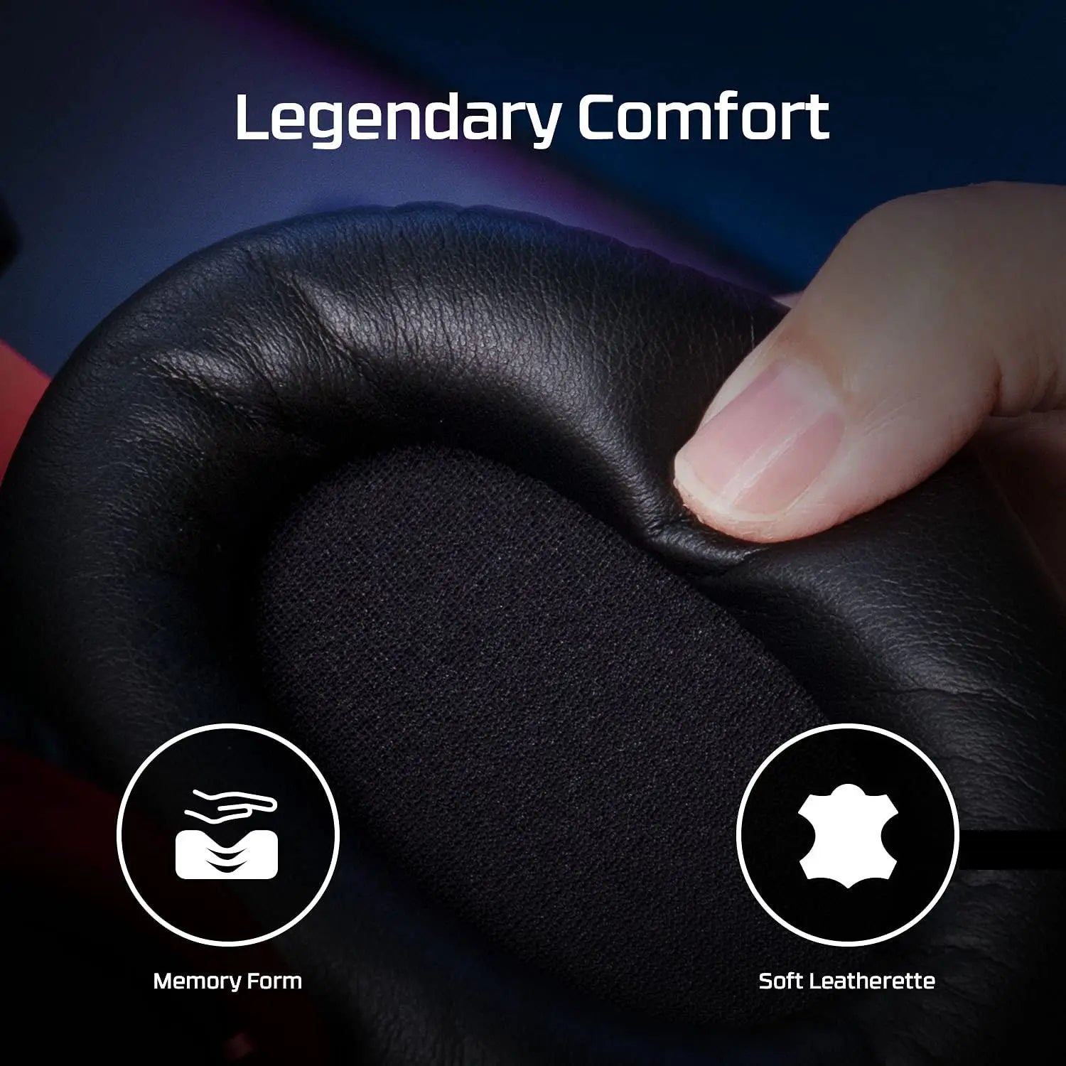 DESIGNED FOR COMFORT: Ultra-comfortable memory foam ear pads and padded leatherette headband help you focus on your game