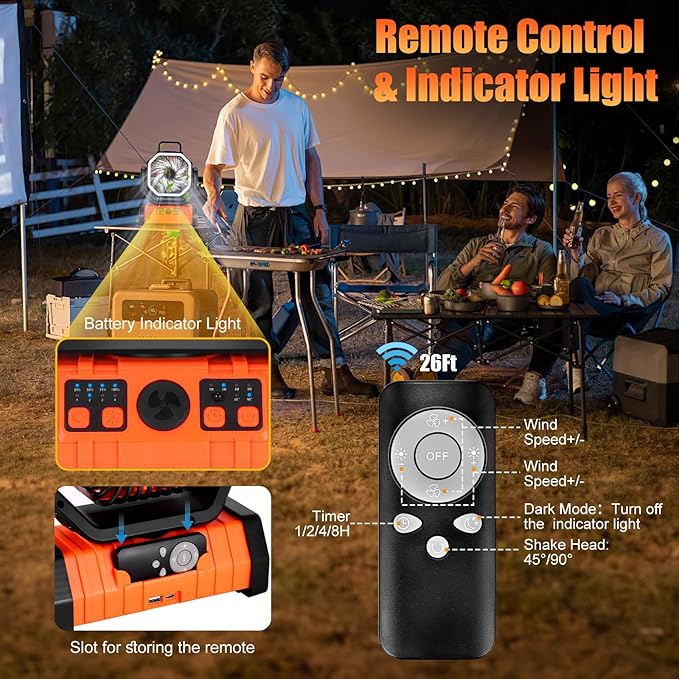 Camping Fan With Led Light - Designmycraft