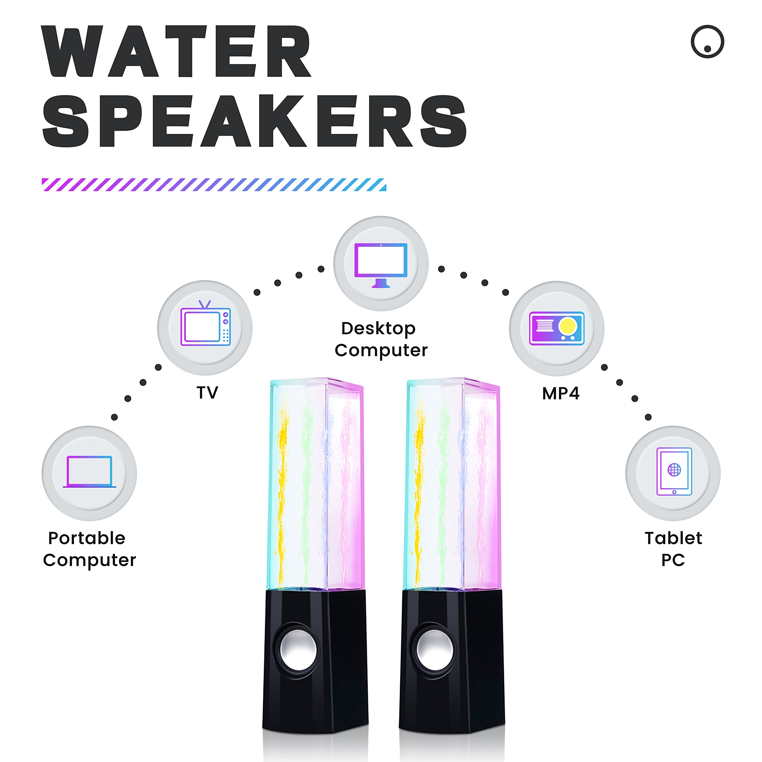 LED light fountain speaker audio