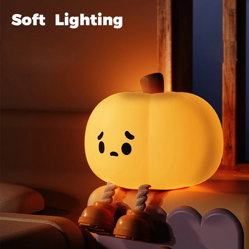 Night Light Cute Pumpkin Silicone Lamp